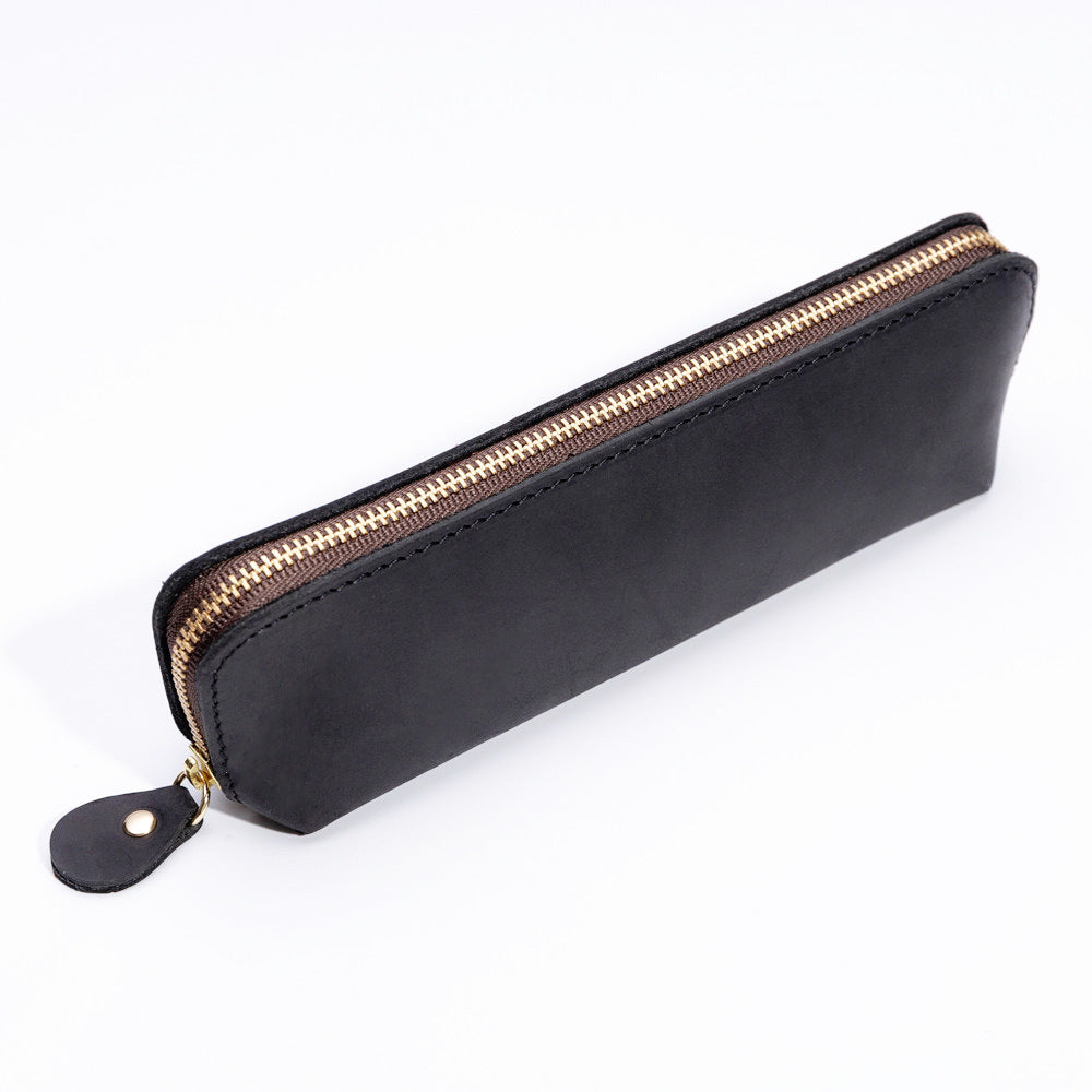 Wholesale Retro Fashion Genuine Leather Creative Pencil Case